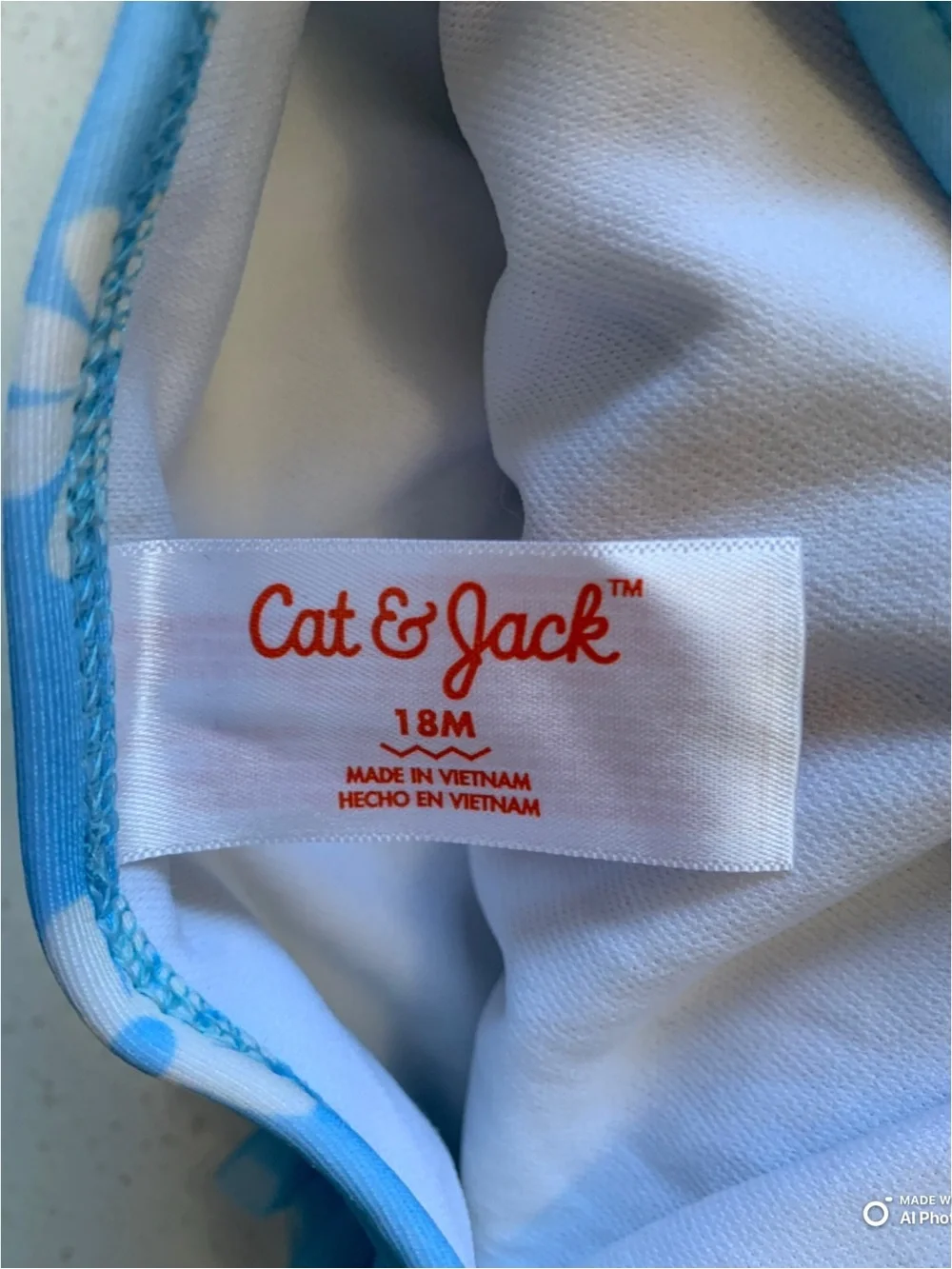 Cat & Jack Girls Blue Flower Tutu One Piece Swimsuit Size 18M NWOT Beach Vacatio